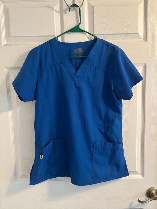 WonderWink Tops - WonderWink Royal Blue Short Sleeve V-Neck Scrub Top